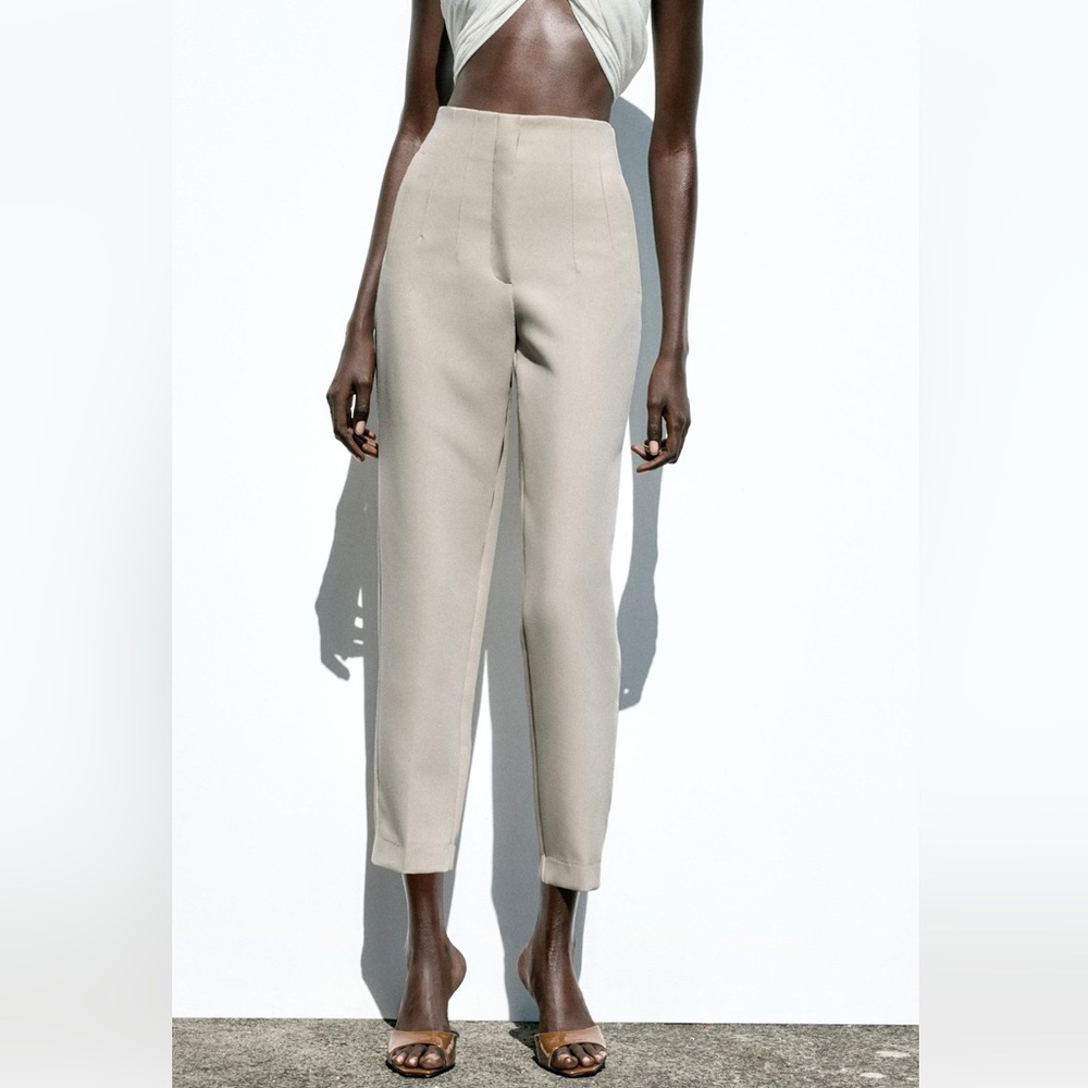 NWOT Zara High Waist Tapered Trousers